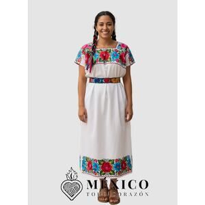 Mexican traditional belt embroidered with two ties